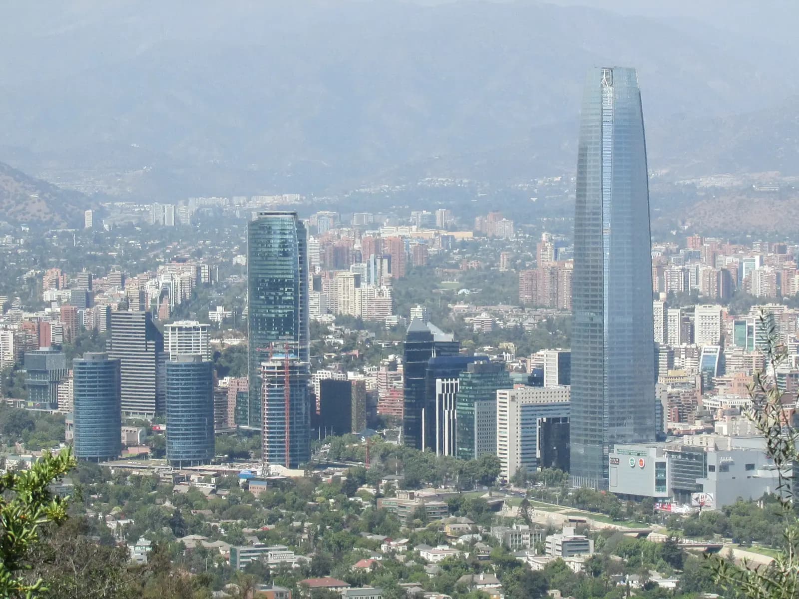Santiago skyline with the Gran Torre Costanera